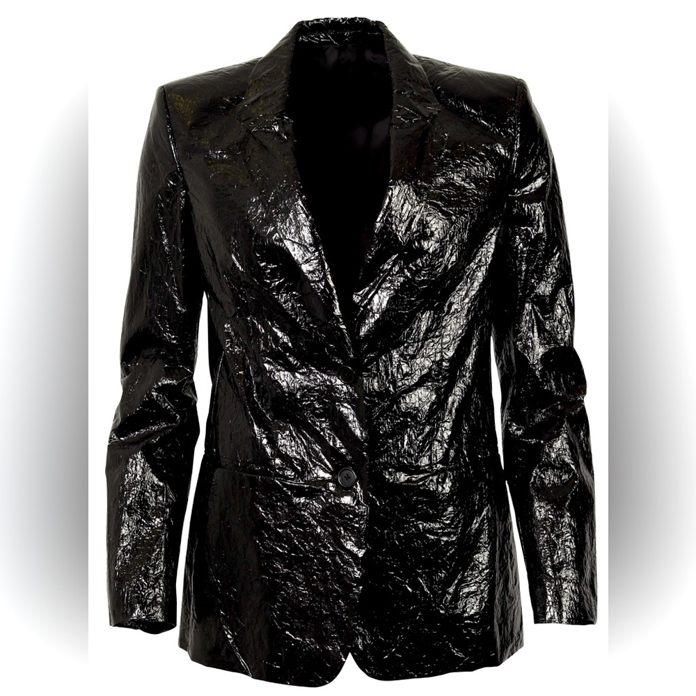 Black shiny  blazer. Women’s Helmut Lang wet-look black jacket/blazer 8 - Picture 9 of 16